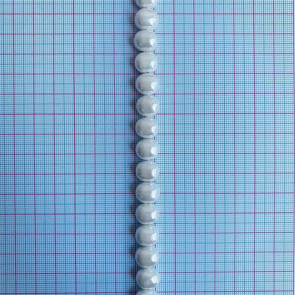 Separador Barril/Pepa Lisa Blanca • Perla Shell • 9x11 mm 2
