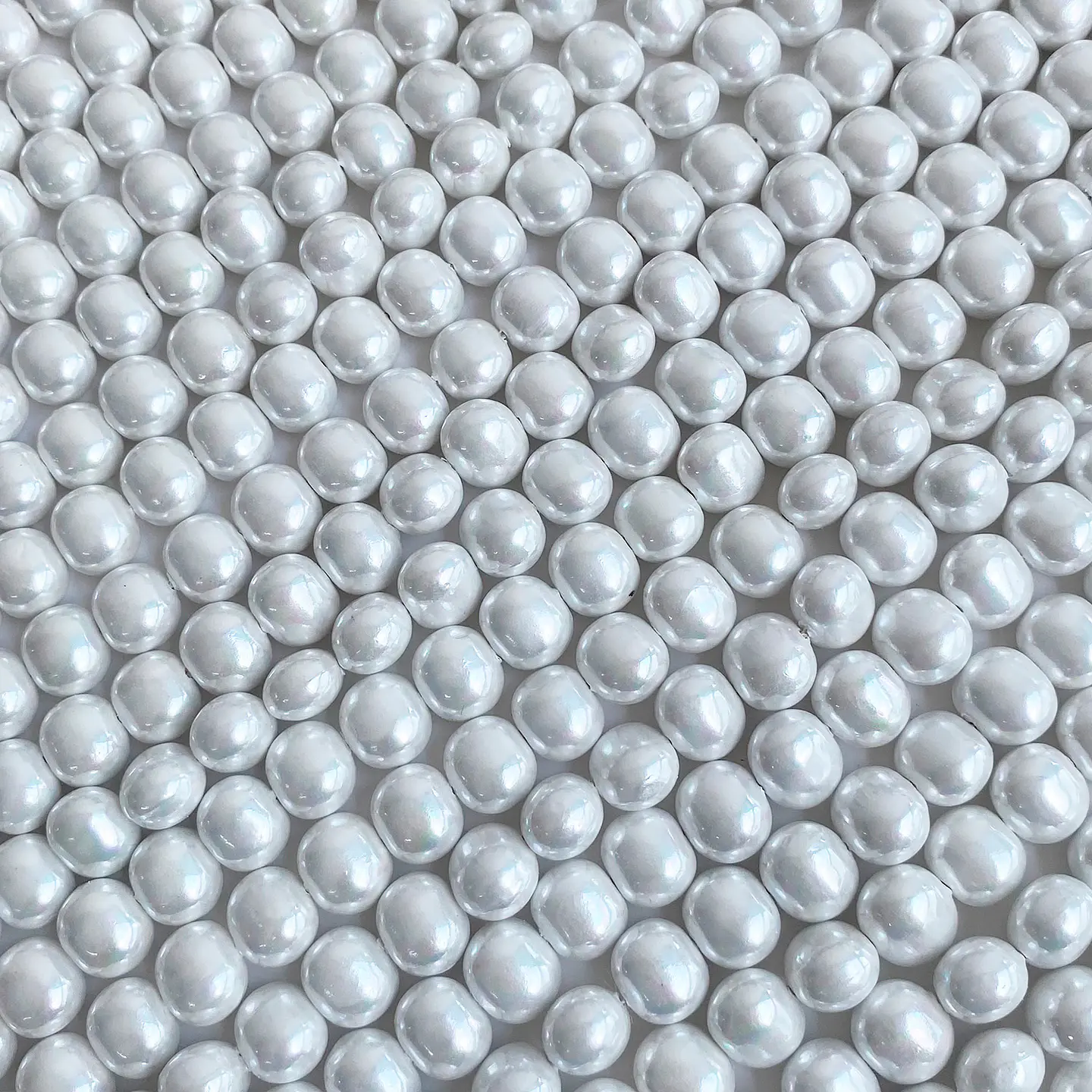 Separador Barril/Pepa Lisa Blanca • Perla Shell • 9x11 mm 1