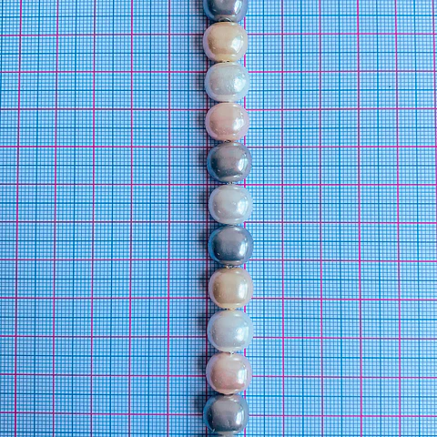 Separador Barril/Pepa Lisa Combinados Pasteles • Perla Shell • 9x11 mm