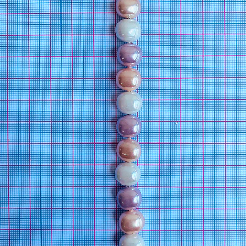 Separador Barril/Pepa Lisa Combinados Rosados • Perla Shell • 9x11 mm