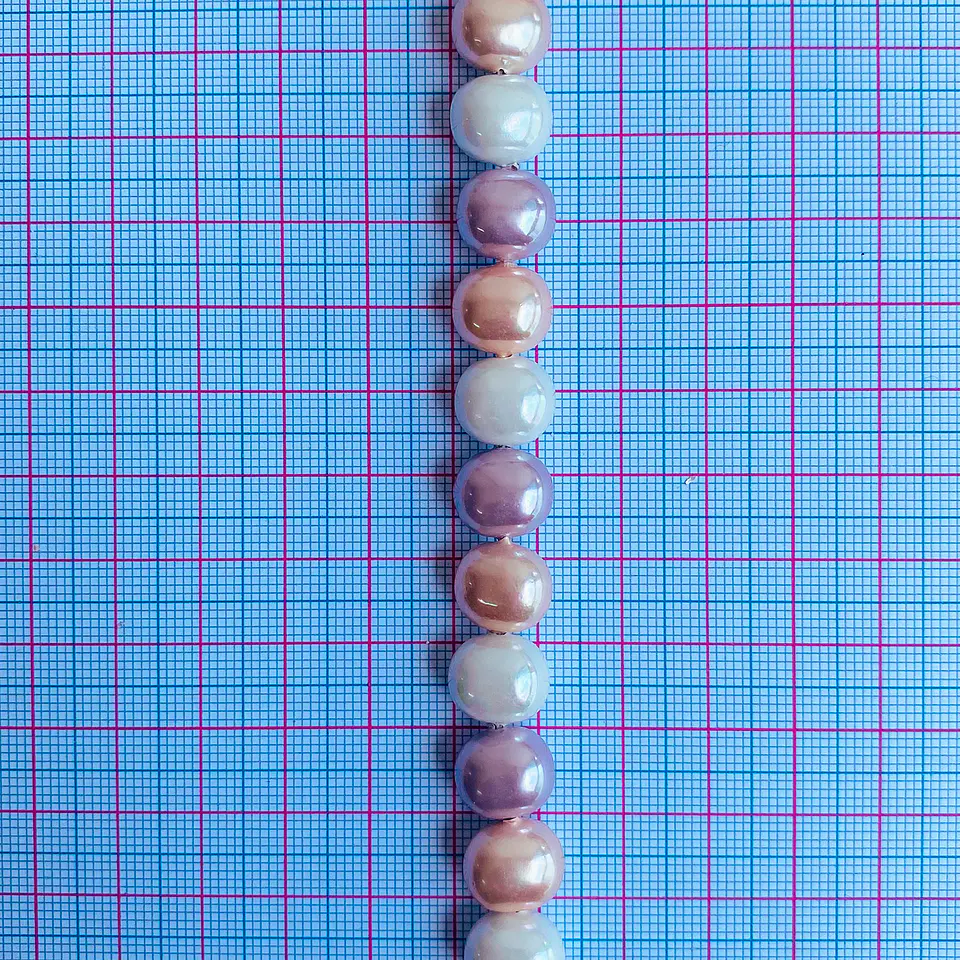 Separador Barril/Pepa Lisa Combinados Rosados • Perla Shell • 9x11 mm 2