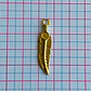 Dije Pluma delgada con Cabuchón • Baño de Oro • 8x36 mm - Miniatura 2