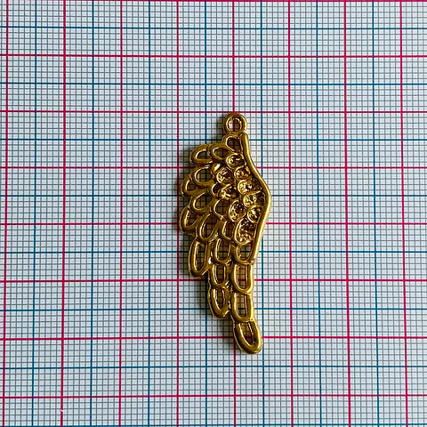 Dije Ala de Ángel Calada • Baño de Oro • 17x42 mm