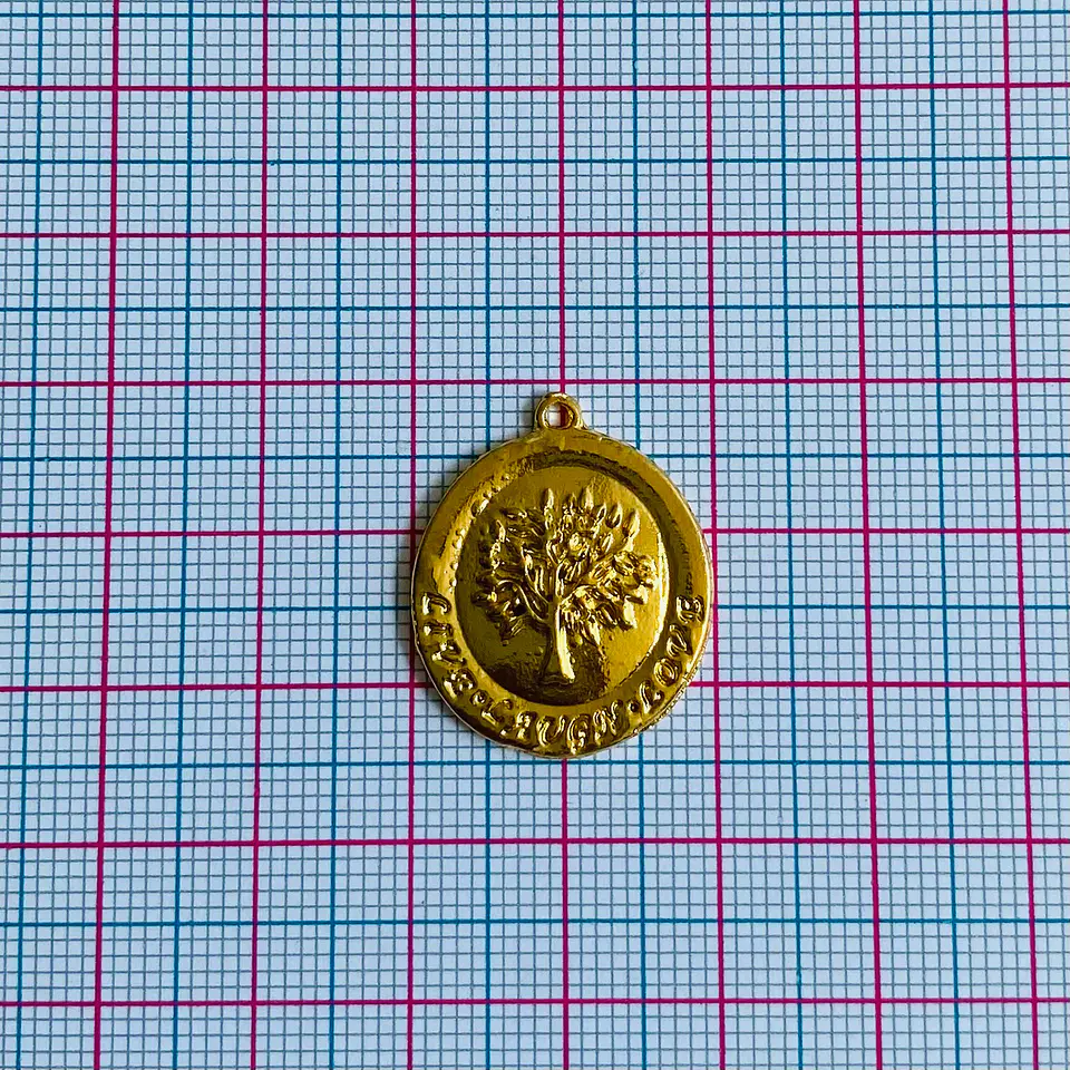 Dije Medalla Árbol de la Vida • Baño de Oro • 20x25 mm 2