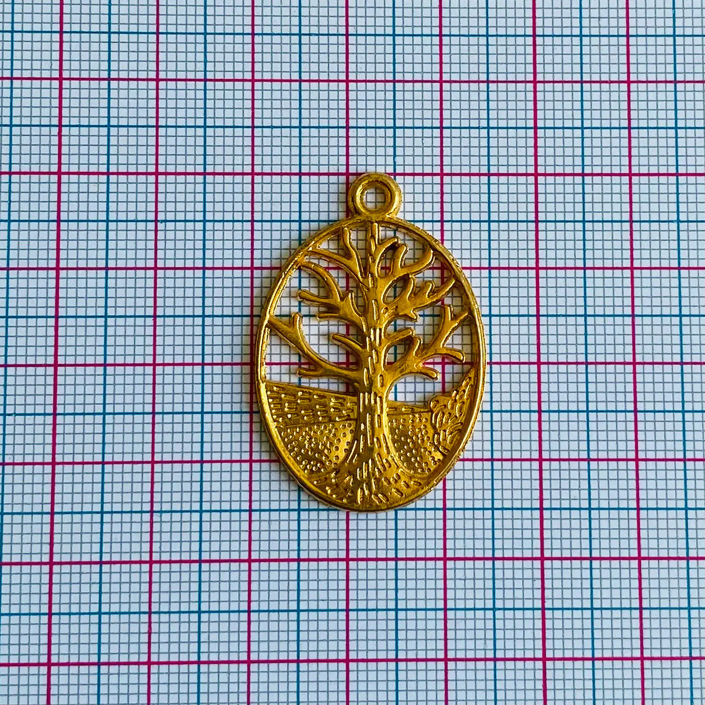 Dije Árbol de la Vida Ovalado Calado • Baño de Oro • 25x35 mm 2