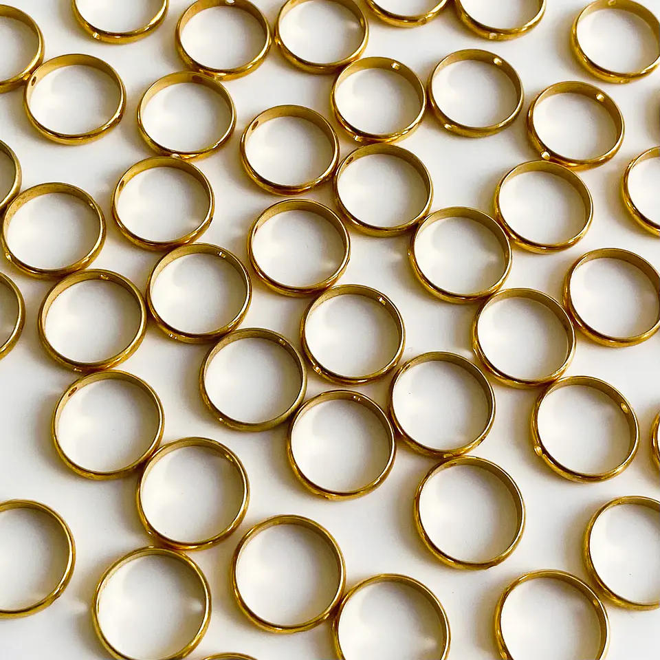 Dije Marco Círculo • Baño de Oro • 12 mm 1