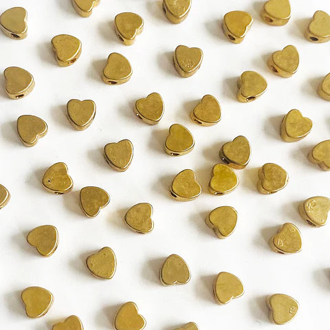 Separador Corazón Liso • Baño de Oro • 4x4 mm