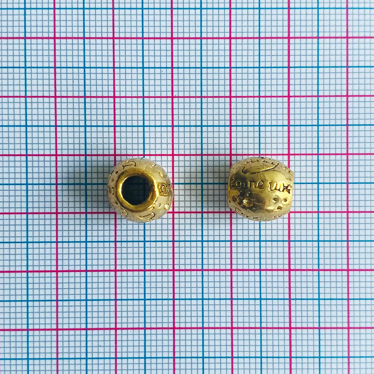 Balín Separador Barril Esférico • Baño de Oro • 11x10 mm 2