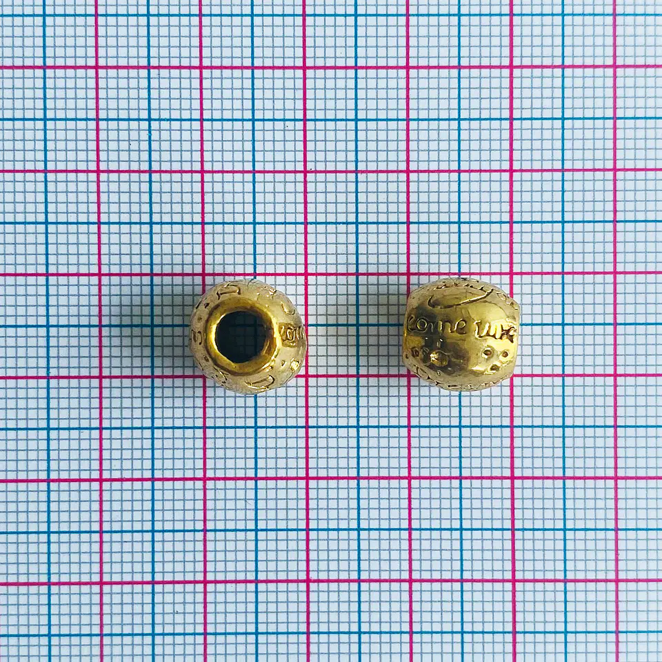 Balín Separador Barril Esférico • Baño de Oro • 11x10 mm 2