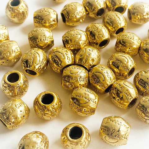 Balín Separador Barril Esférico • Baño de Oro • 11x10 mm