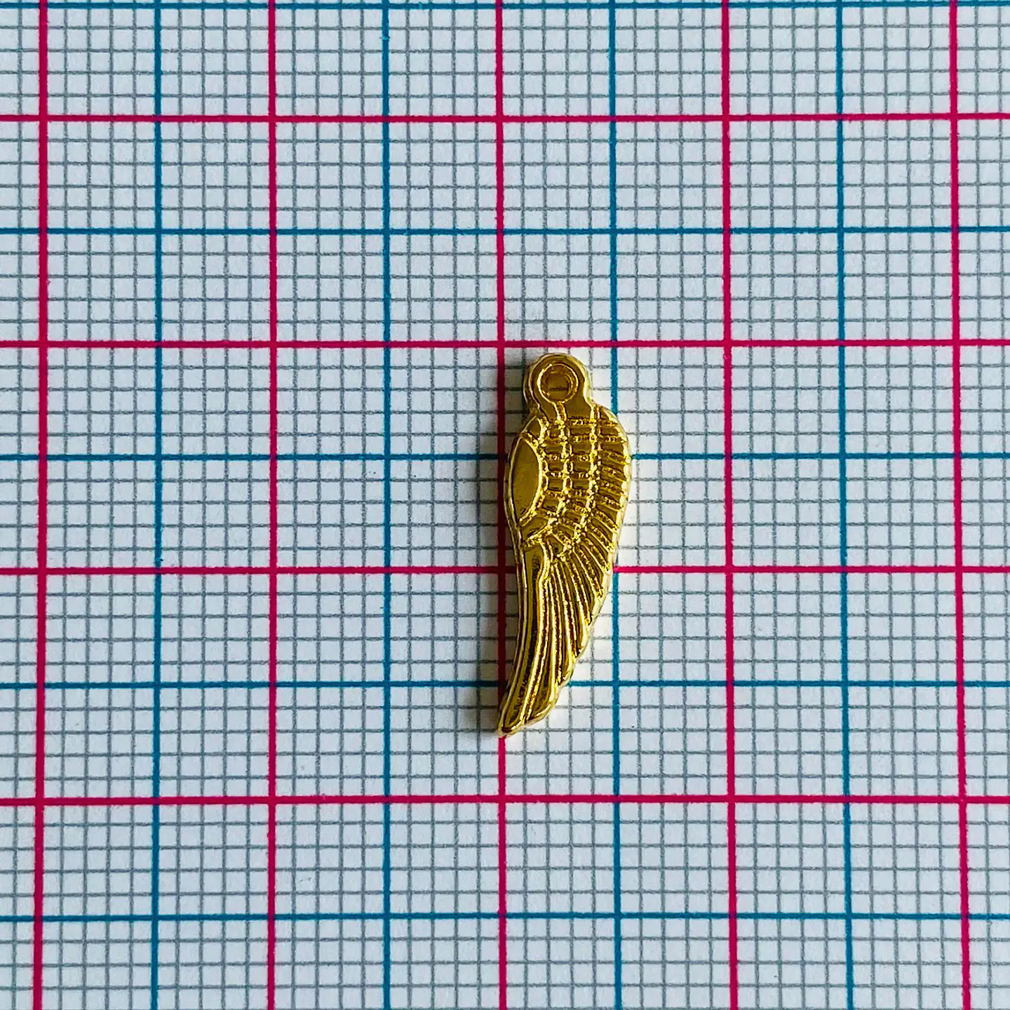 Dije Ala de Ángel Texturizada • Baño de Oro • 6x17 mm 2