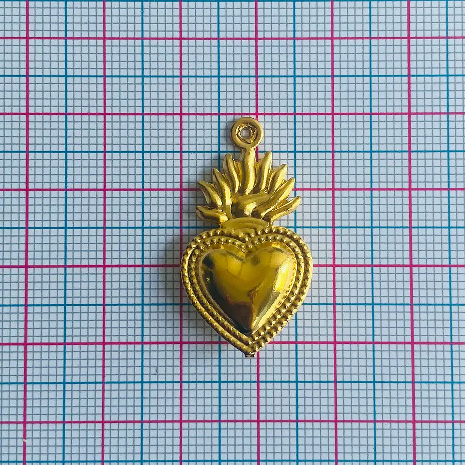 Dije Milagrito Mexicano Grande • Baño de Oro • 17x32 mm 2
