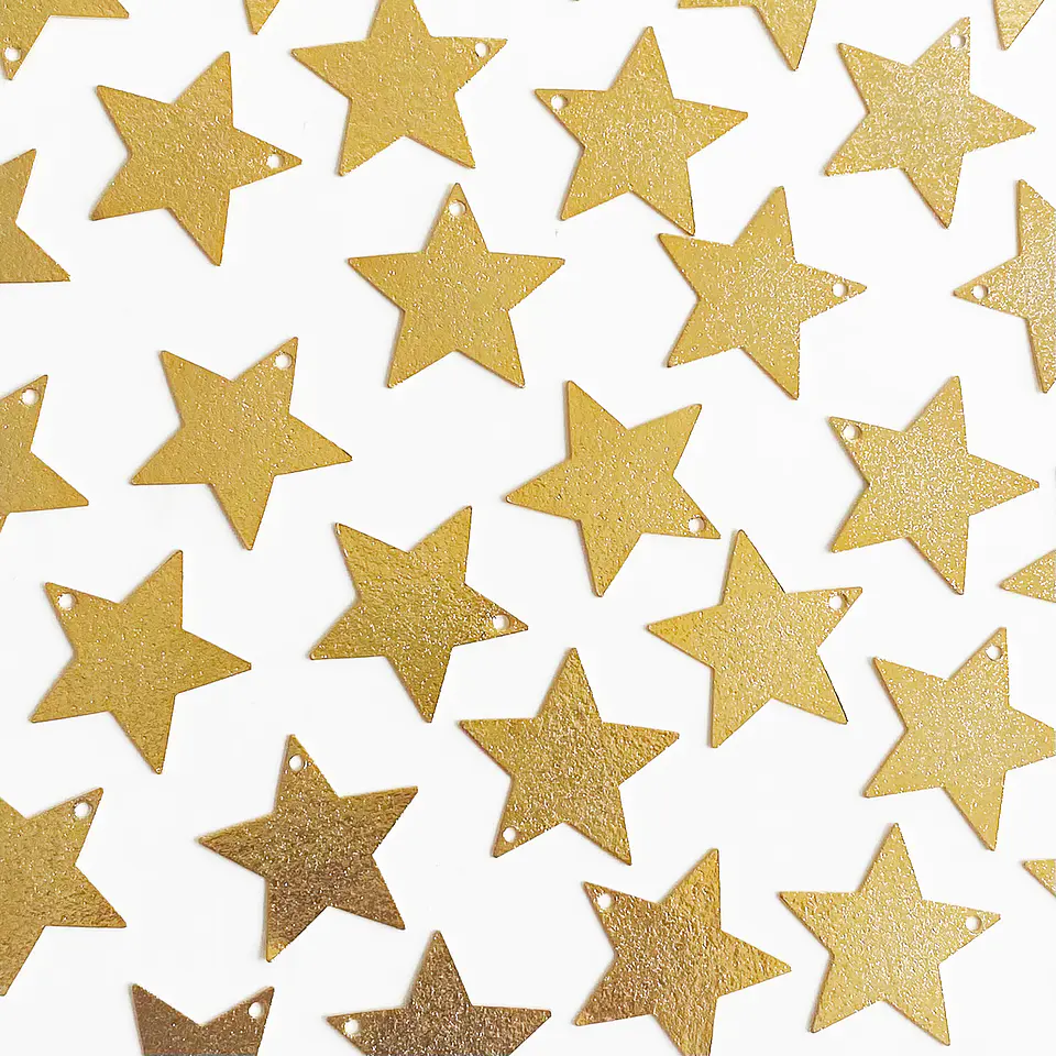 Dije Estrella Textura Diamantada • Baño de Oro • 24x23 mm 1