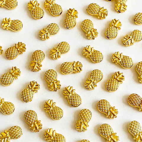 Separador Piña • Baño de Oro • 10x7 mm