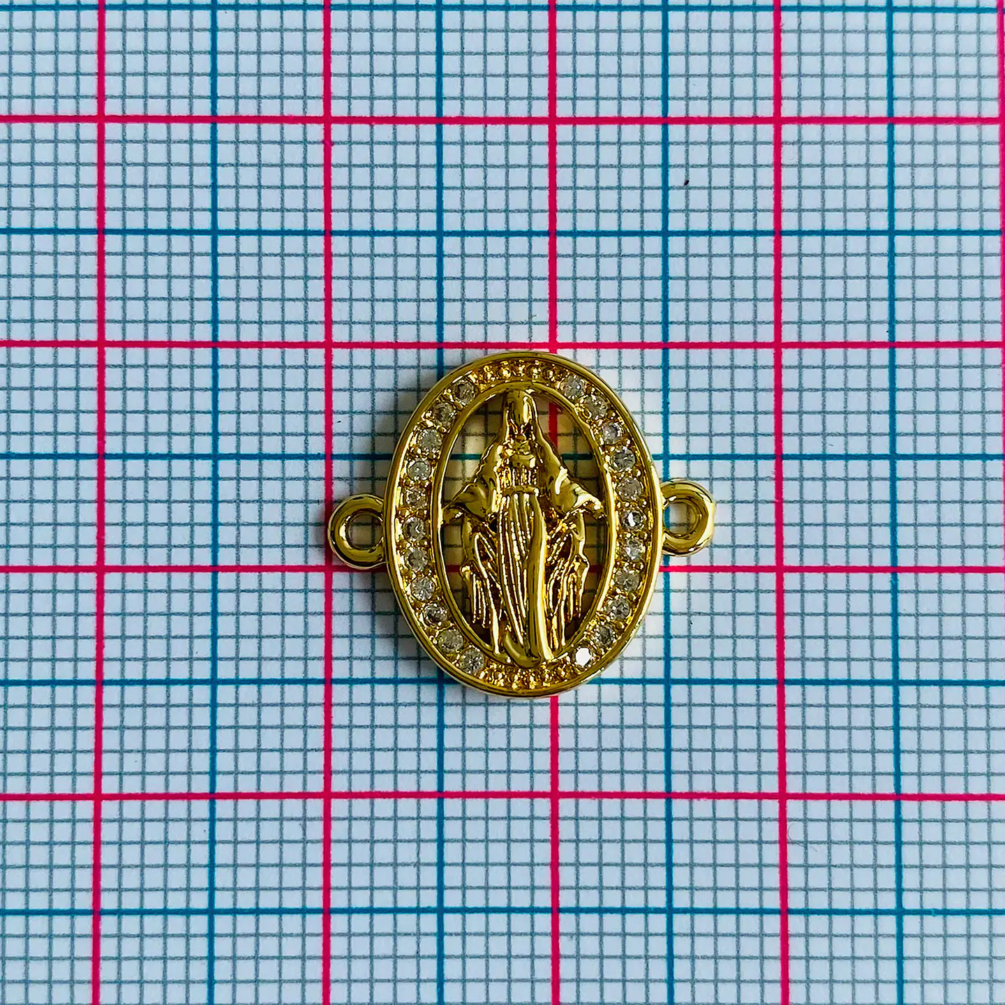 Conector Virgen Milagrosa • Rodio • 17x15 mm 2