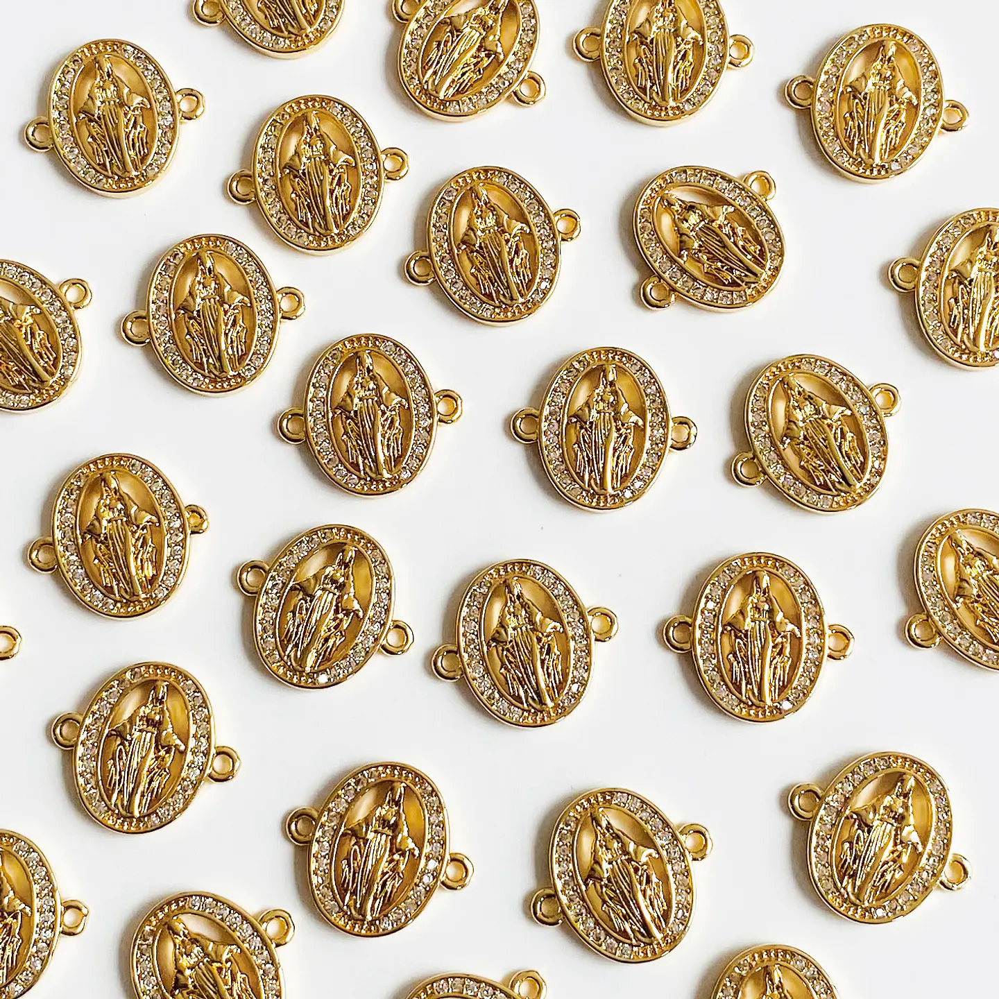 Conector Virgen Milagrosa • Rodio • 17x15 mm 1