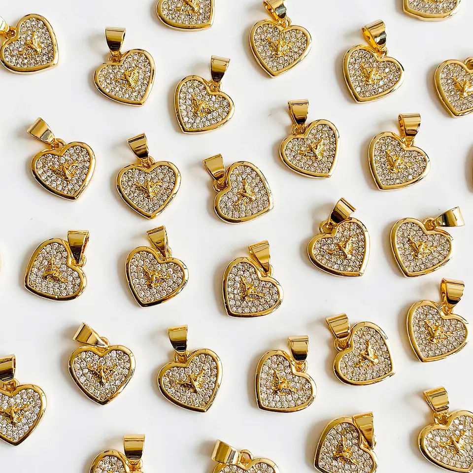 Dije Corazón Espíritu Santo • Rodio • 12x17 mm 1