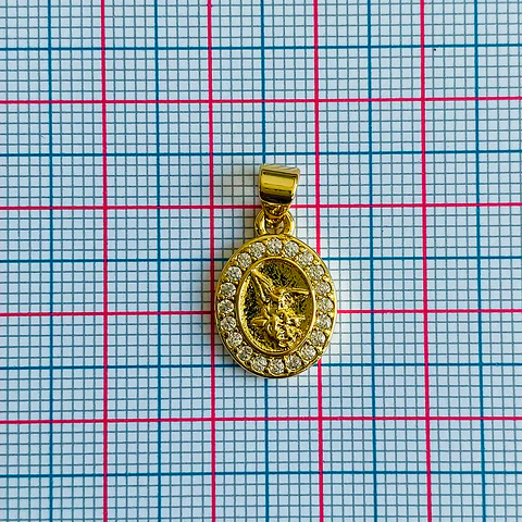 Medalla San Miguel Arcángel • Rodio • 12x20 mm
