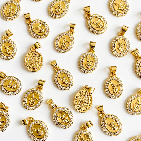 Medalla San Miguel Arcángel • Rodio • 12x20 mm