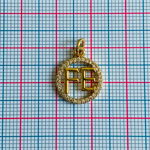Dije Palabra "FE" • Rodio • 13x16 mm