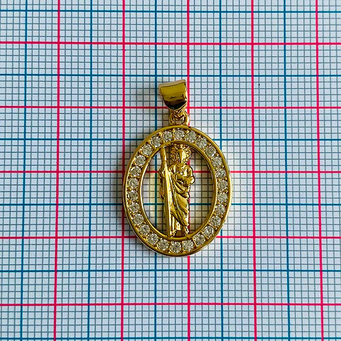 Medalla San Judas Tadeo • Rodio • 17x23 mm