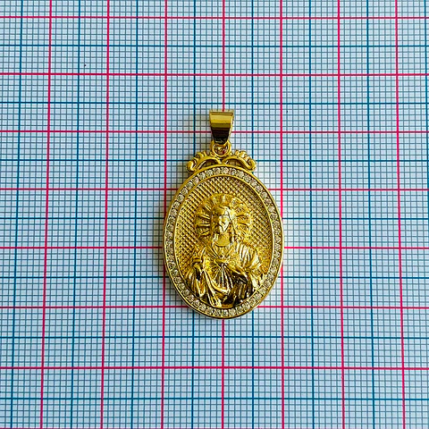 Medalla Sagrado Corazón de Jesús • Rodio • 20x34 mm