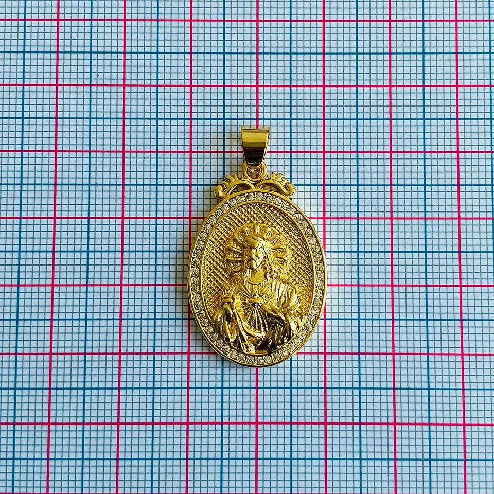 Medalla Sagrado Corazón de Jesús • Rodio • 20x34 mm 2