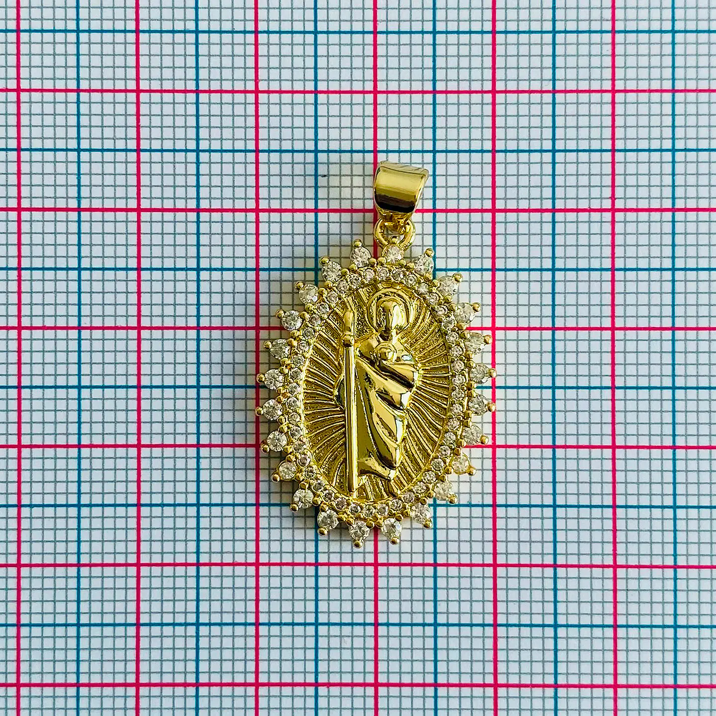 Medalla Sol San Judas Tadeo • Rodio • 20x30 mm 2