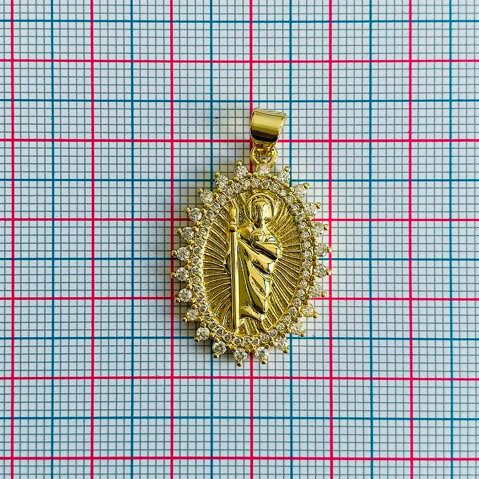 Medalla Sol San Judas Tadeo • Rodio • 20x30 mm 2