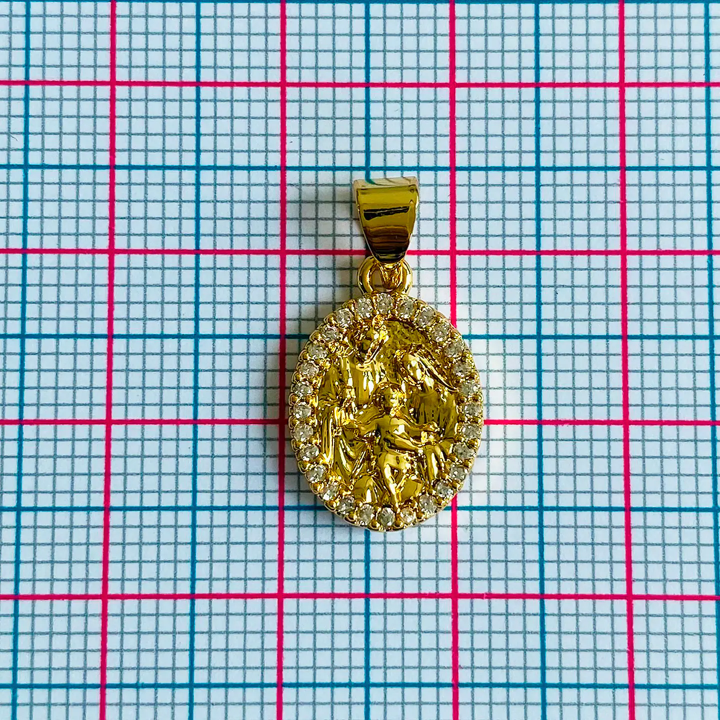Medalla Ovalada Sagrada Familia • Rodio • 11x16 mm 2
