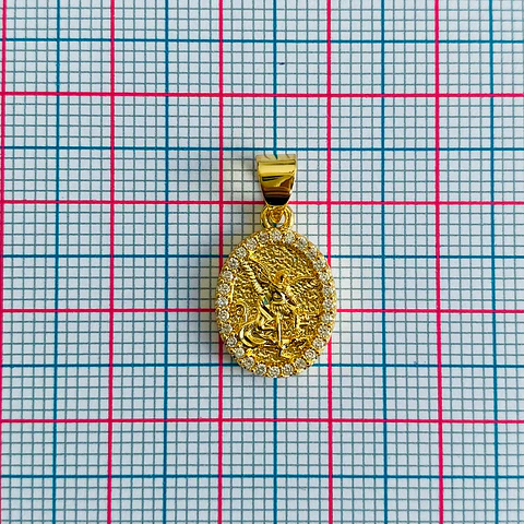 Medalla Ovalada San Miguel Arcángel • Rodio • 11x16 mm