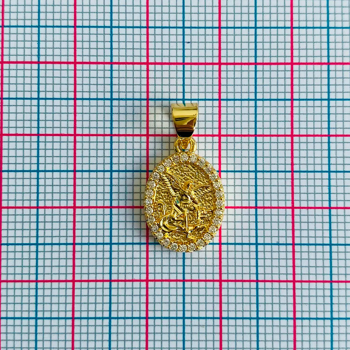 Medalla Ovalada San Miguel Arcángel • Rodio • 11x16 mm 2