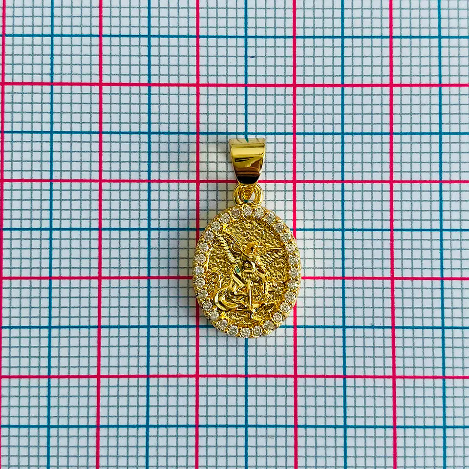 Medalla Ovalada San Miguel Arcángel • Rodio • 11x16 mm 2