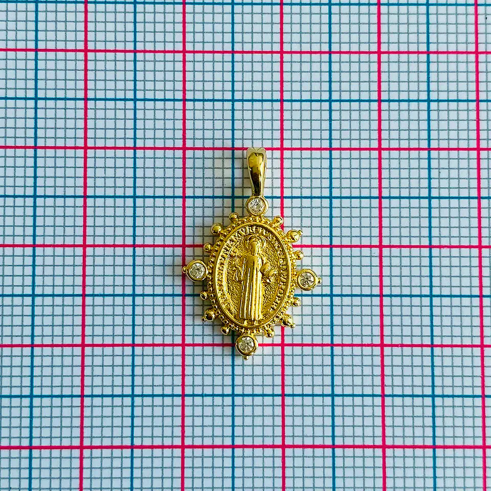 Medalla Sol San Benito • Rodio • 14x22 mm 2