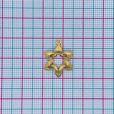 Dije de Estrella Calada • Rodio • 15x20 mm