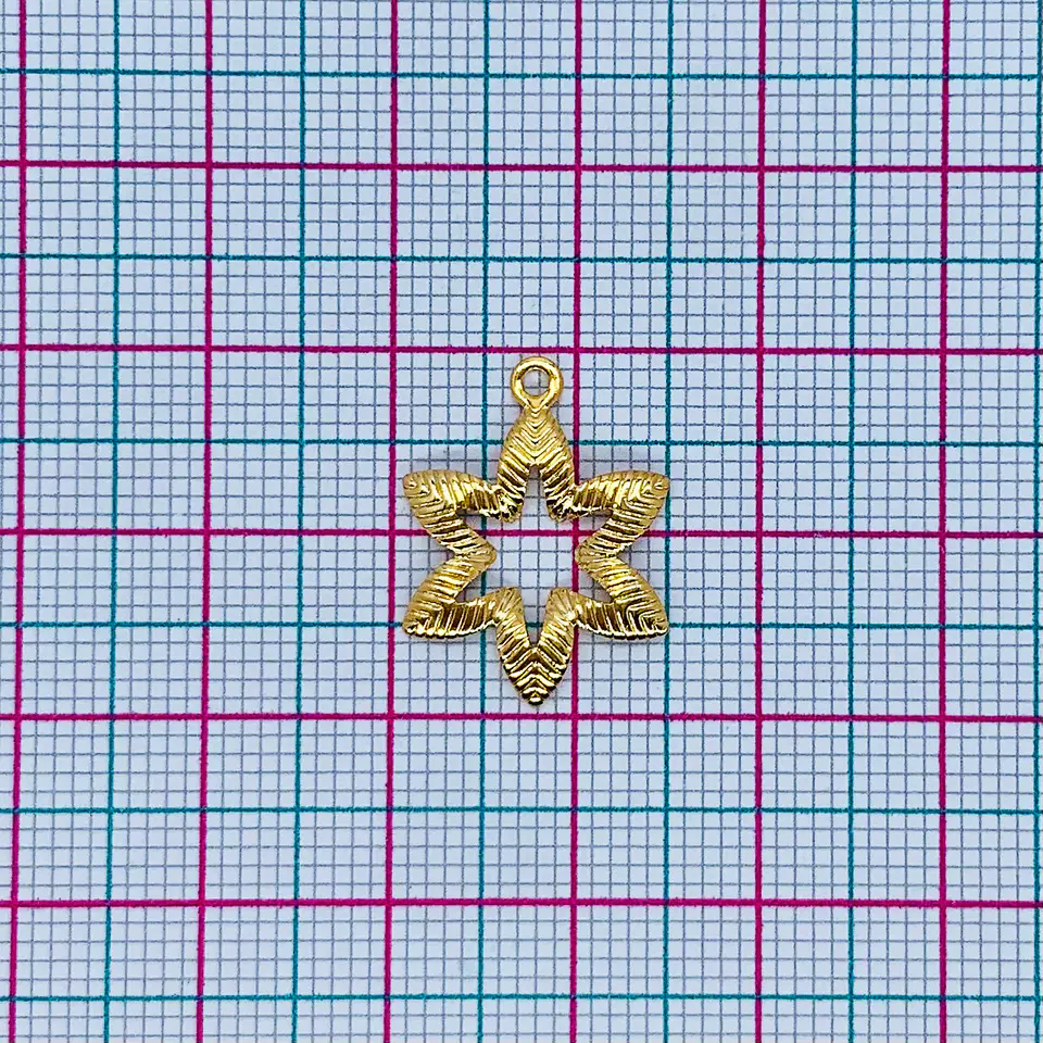 Dije de Estrella Calada • Rodio • 15x20 mm 2