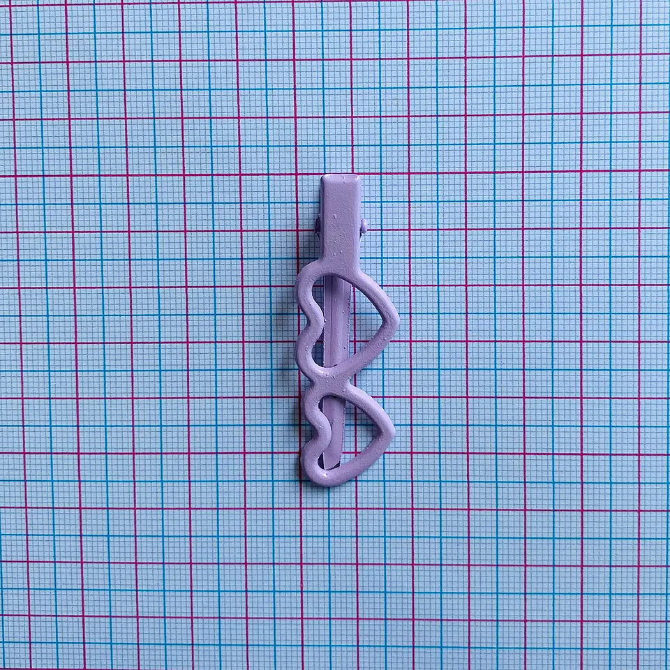 Pinza de Caimán Corazones • Metálicos • 56x18 mm 2