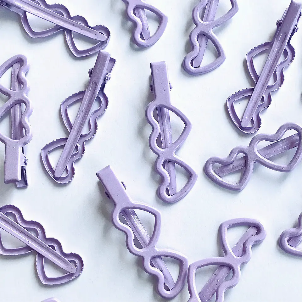 Pinza de Caimán Corazones • Metálicos • 56x18 mm 3