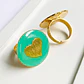 Anillo Corazón Resina • Baño de Oro - Miniatura 3