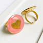 Anillo Corazón Resina • Baño de Oro - Miniatura 4