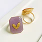 Anillo Rectangular Corazón • Baño de Oro - thumbnail 5