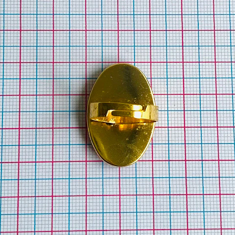 Anillo Ovalado Estrella • Baño de Oro