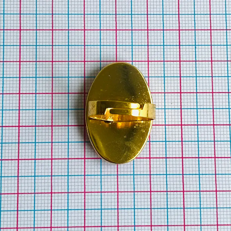 Anillo Ovalado Estrella • Baño de Oro 2