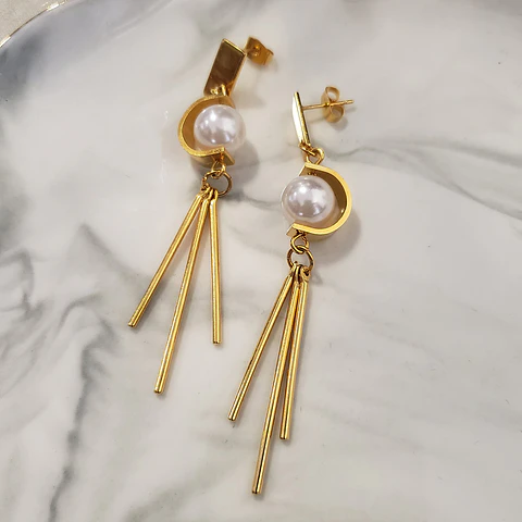 Aretes Aro Medio • Baño de Oro • 10x76 mm