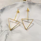 Arete Triangulo Inverso • Baño de Oro • 26x51 mm - Miniatura 2