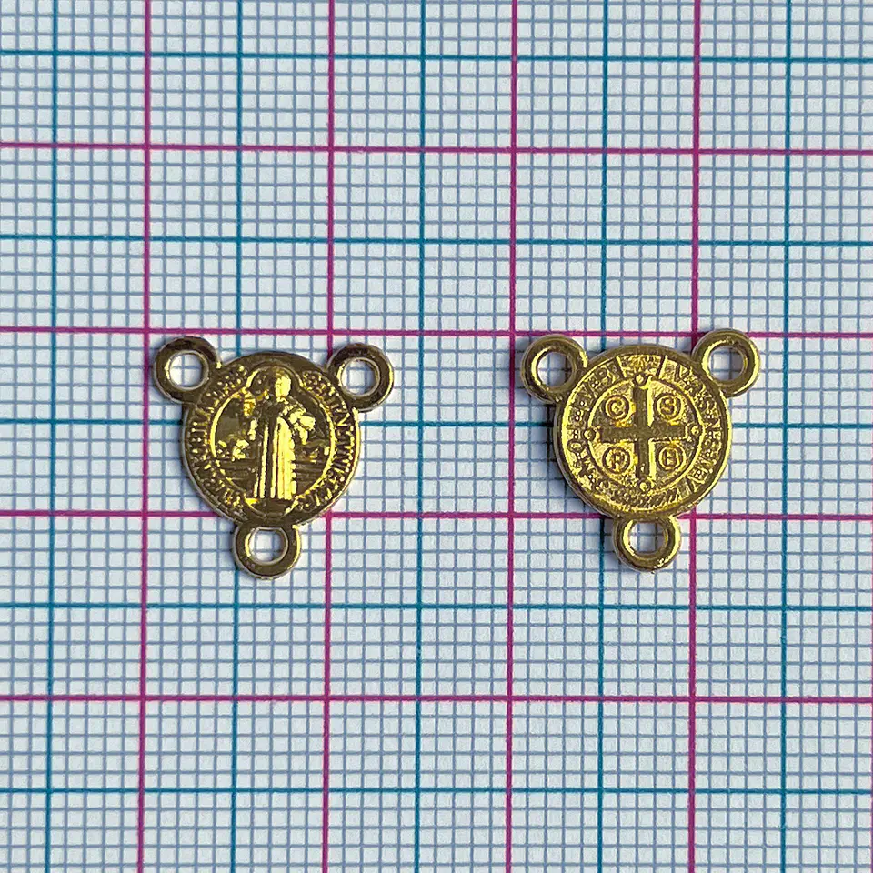 Crucero San Benito Dorado • Zamak • 13x13 mm 2