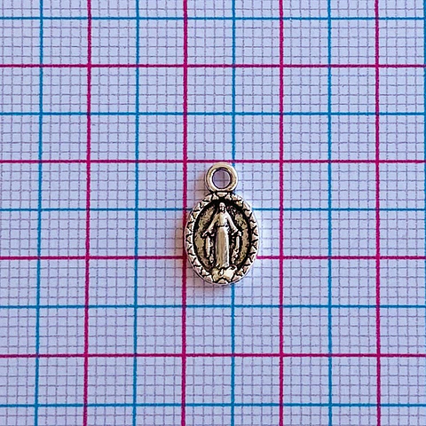Medalla Mini Virgen MIlagrosa • Zamak • 8x13 mm
