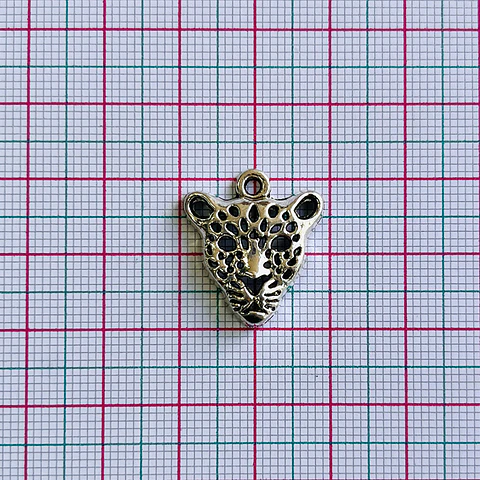 Dije Pantera Niquel • Zamak • 22x19 mm