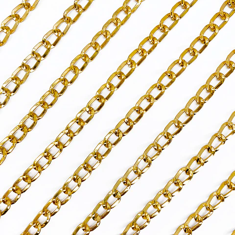 Cadena Barbada Ancha • Aluminio • 7 mm