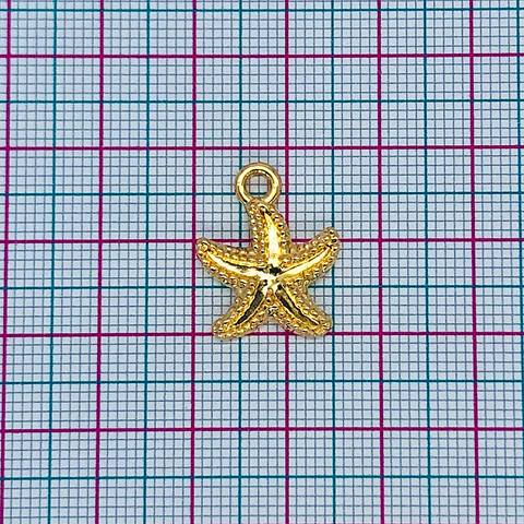 Dije Estrella de Mar Relieve • Baño de Oro • 18x15 mm